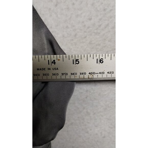 Merona Gray One-Shoulder Satin like Dress With Floral Detail Size 4 - Picture 8 of 9